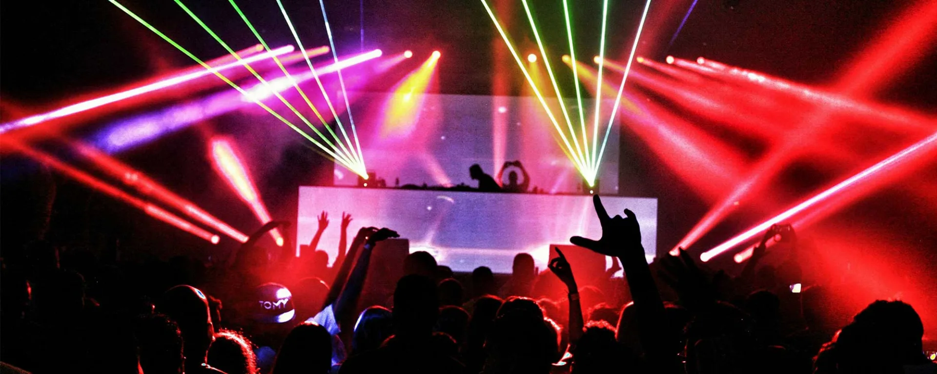 Crowd at a live electronic music event
